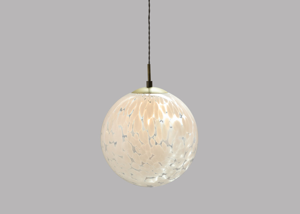 Speckled Glass Pendant Light White