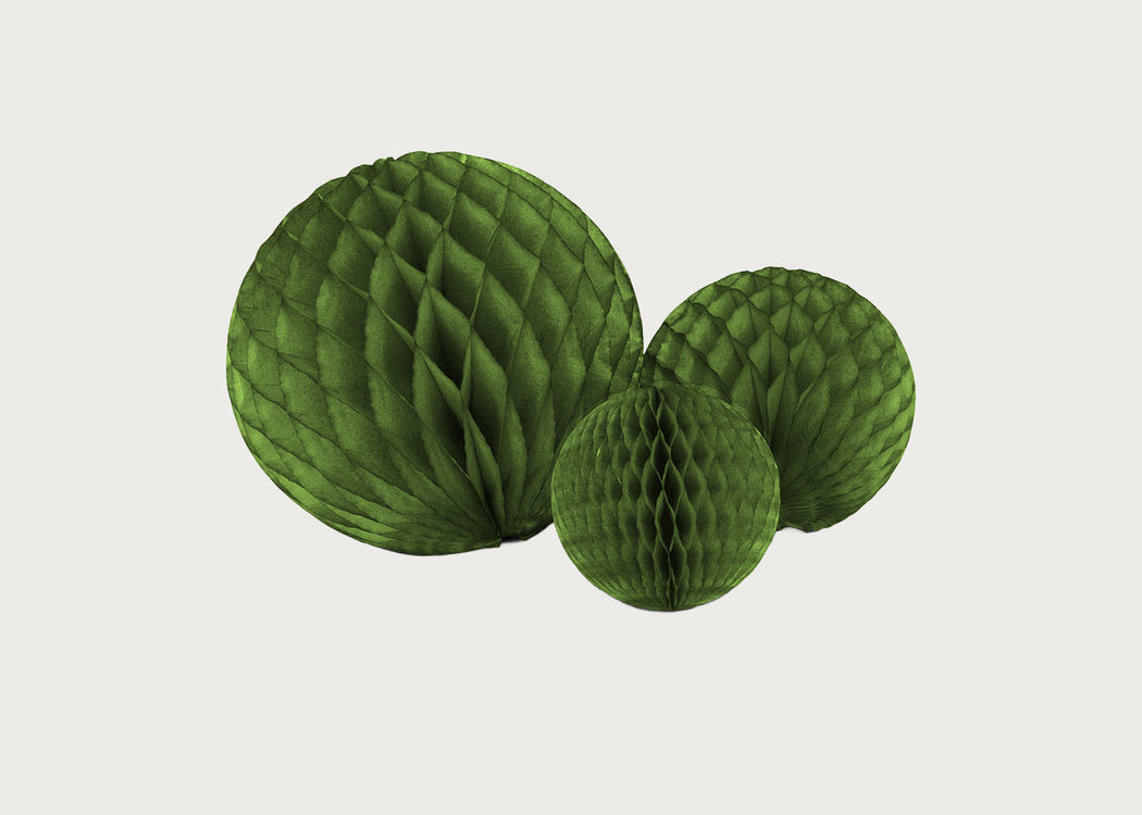 Honeycomb Ball Decoration Moss Set of 3
