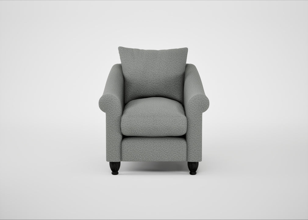 Devon Armchair Boucle Steel / Black