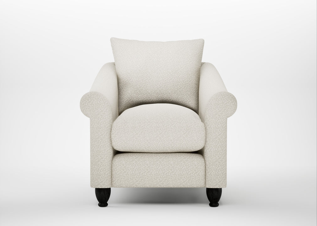 Devon Armchair Chunky Boucle Ecru / Black
