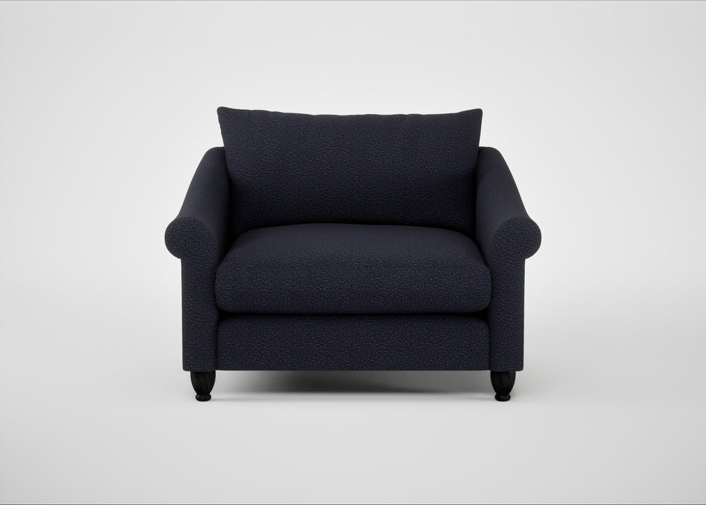 Devon Loveseat Boucle Indigo / Black