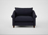 Devon Loveseat Boucle Indigo / Walnut Stained
