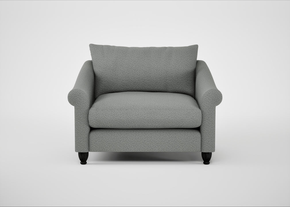 Devon Loveseat Boucle Steel / Black