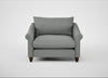 Devon Loveseat Boucle Steel / Walnut Stained
