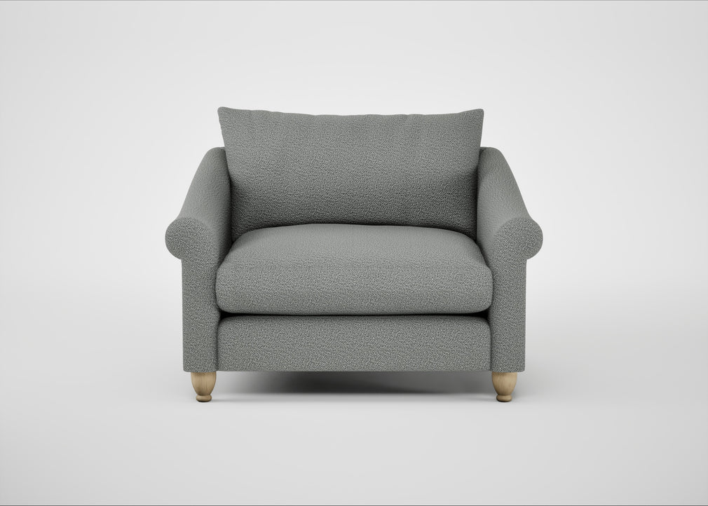 Devon Loveseat Boucle Steel / Natural