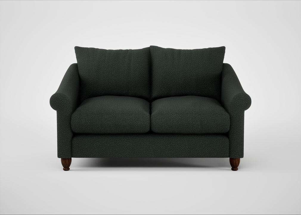 Devon 2 Seater Sofa Boucle Fern / Walnut Stained