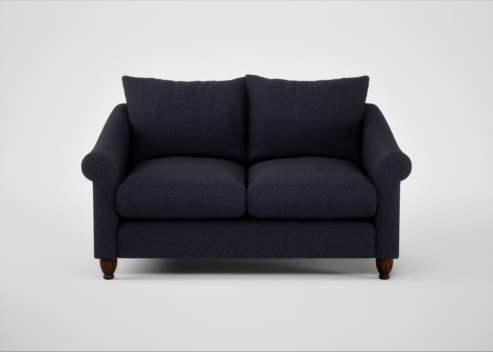 Devon 2 Seater Sofa Boucle Indigo / Walnut Stained