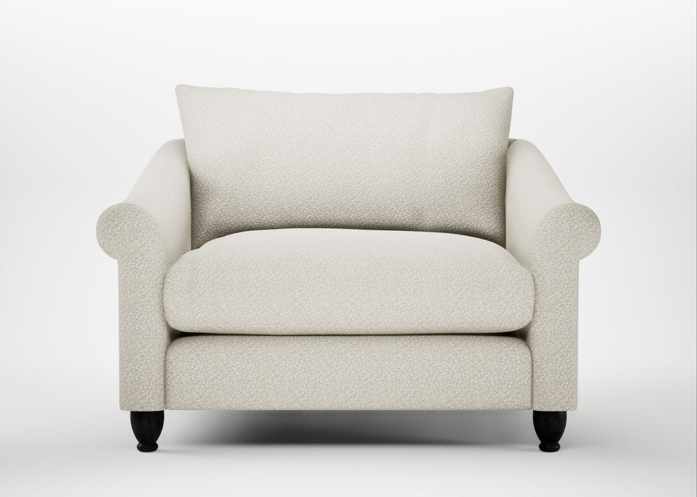 Devon Loveseat Chunky Boucle Ecru / Black