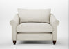 Devon Loveseat Chunky Boucle Ecru / Walnut Stained