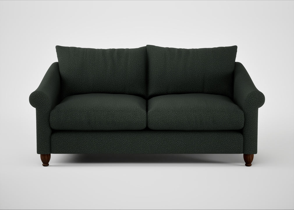 Devon 3 Seater Sofa Boucle Fern / Walnut Stained