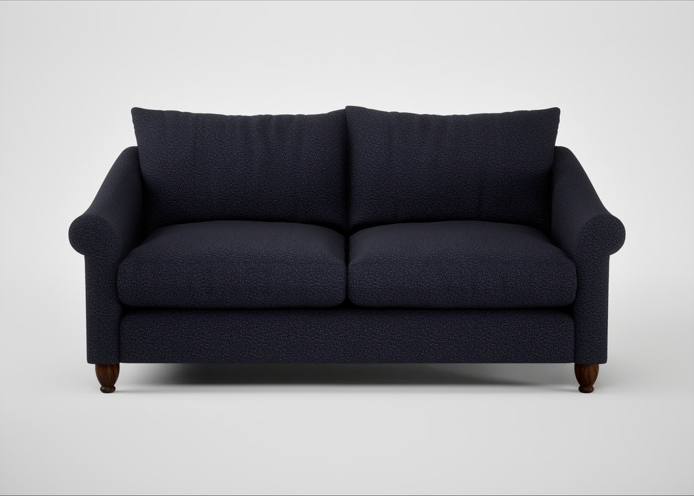 Devon 3 Seater Sofa Boucle Indigo / Walnut Stained