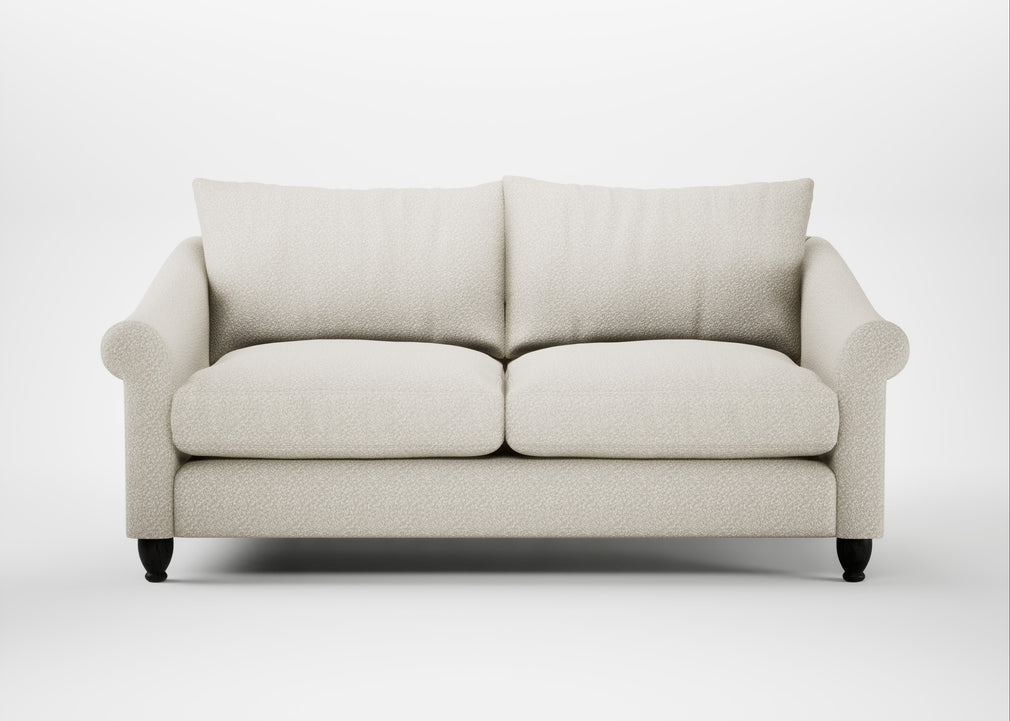 Devon 3 Seater Sofa Chunky Boucle Ecru / Black