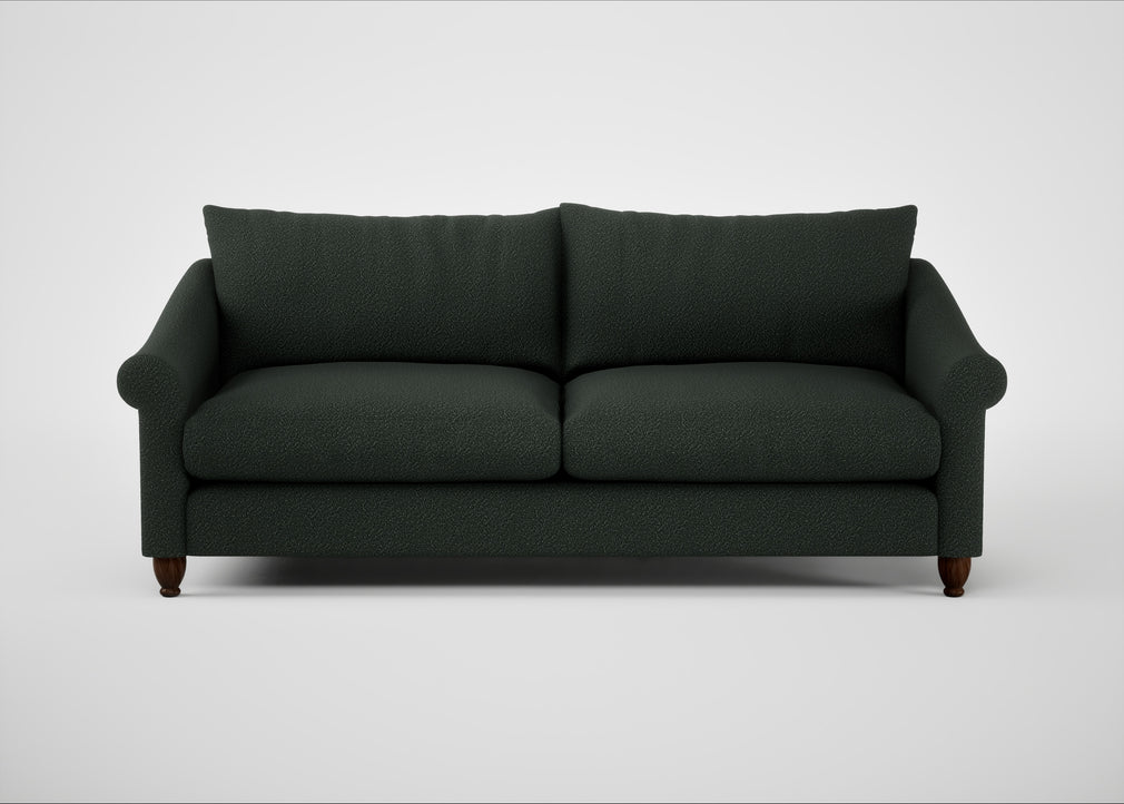 Devon 4 Seater Sofa Boucle Fern / Walnut Stained