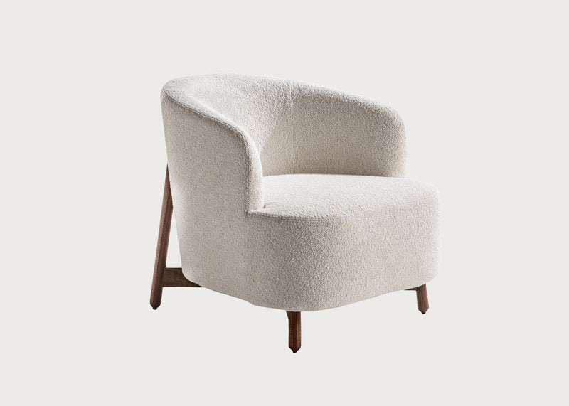 Copine Wood Lounge Chair Walnut Base Bouclage 01