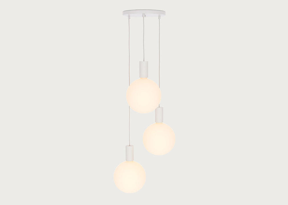 Alumina Triple White Pendant Light Canopy