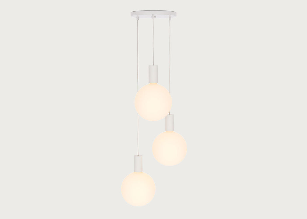 Alumina Triple White Pendant Light Canopy