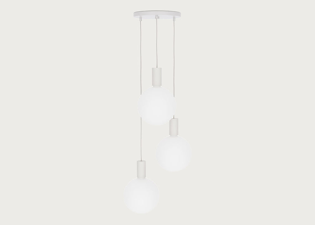 Alumina Triple White Pendant Light Canopy