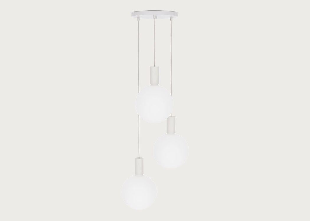 Alumina Triple White Pendant Light Canopy