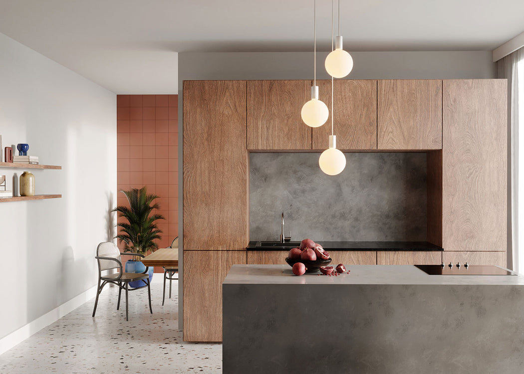 Alumina Triple White Pendant Light Canopy