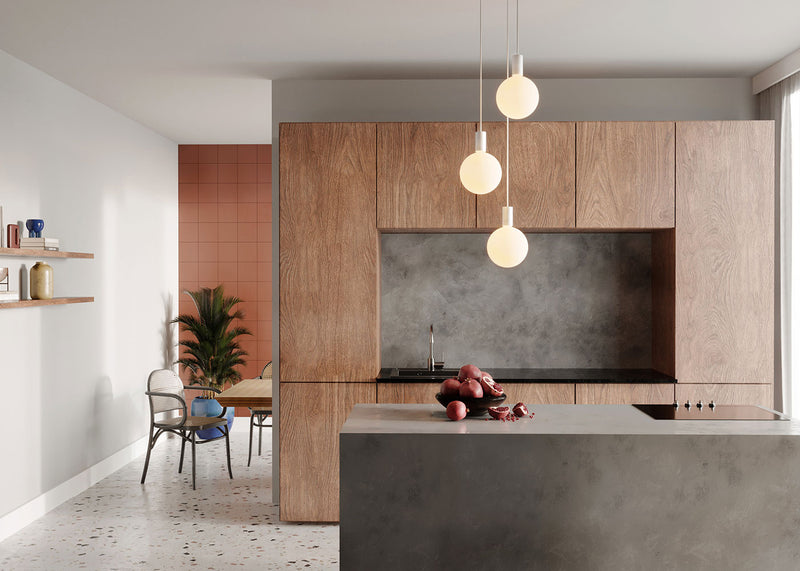 Alumina Triple White Pendant Light Canopy