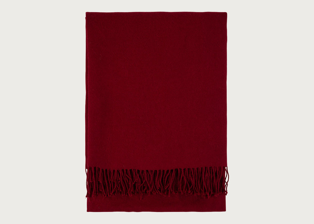 Pure Alpaca Throw Burgundy