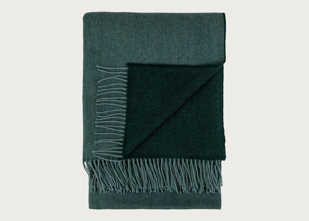 Two Tone Merino Throw Forest
