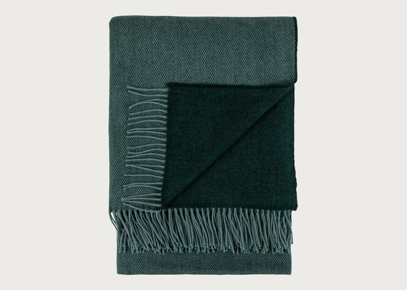 Two Tone Merino Throw Forest