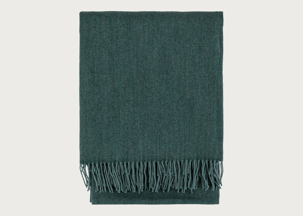 Two Tone Merino Throw Forest