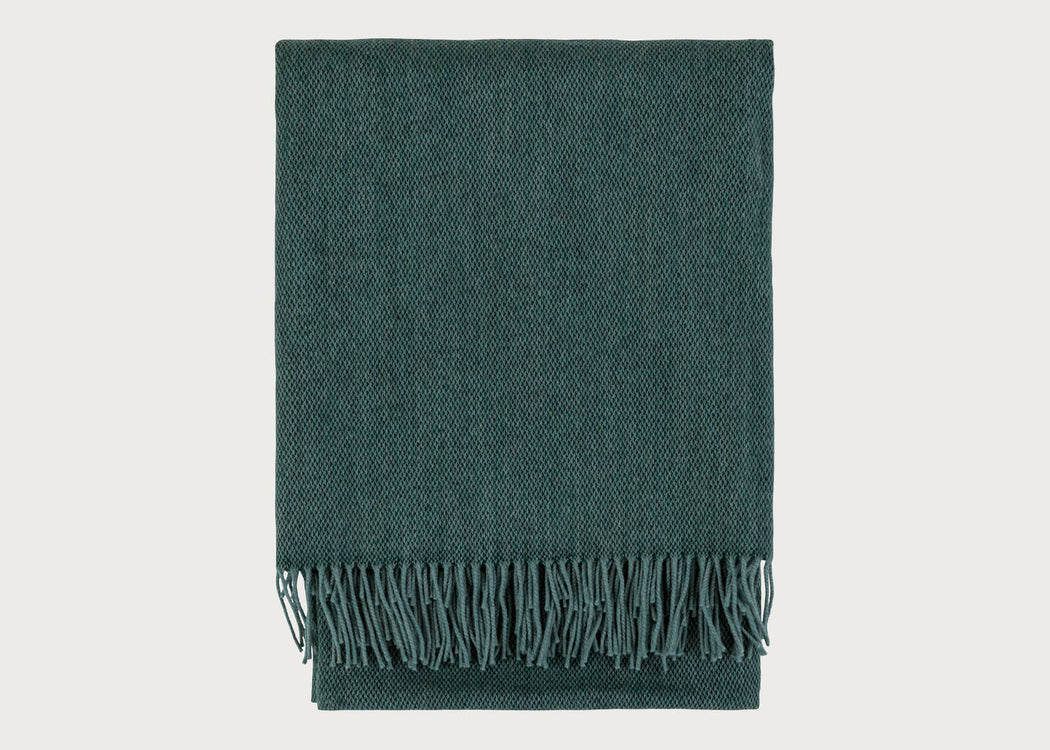 Two Tone Merino Throw Forest