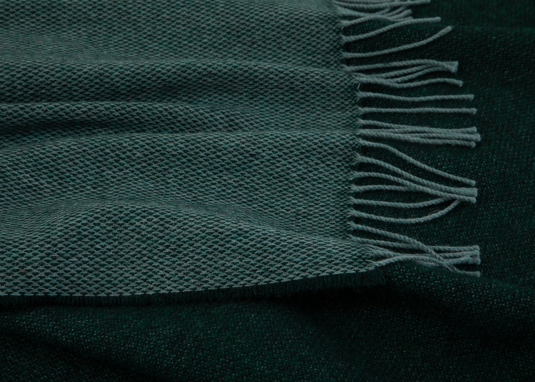 Two Tone Merino Throw Forest