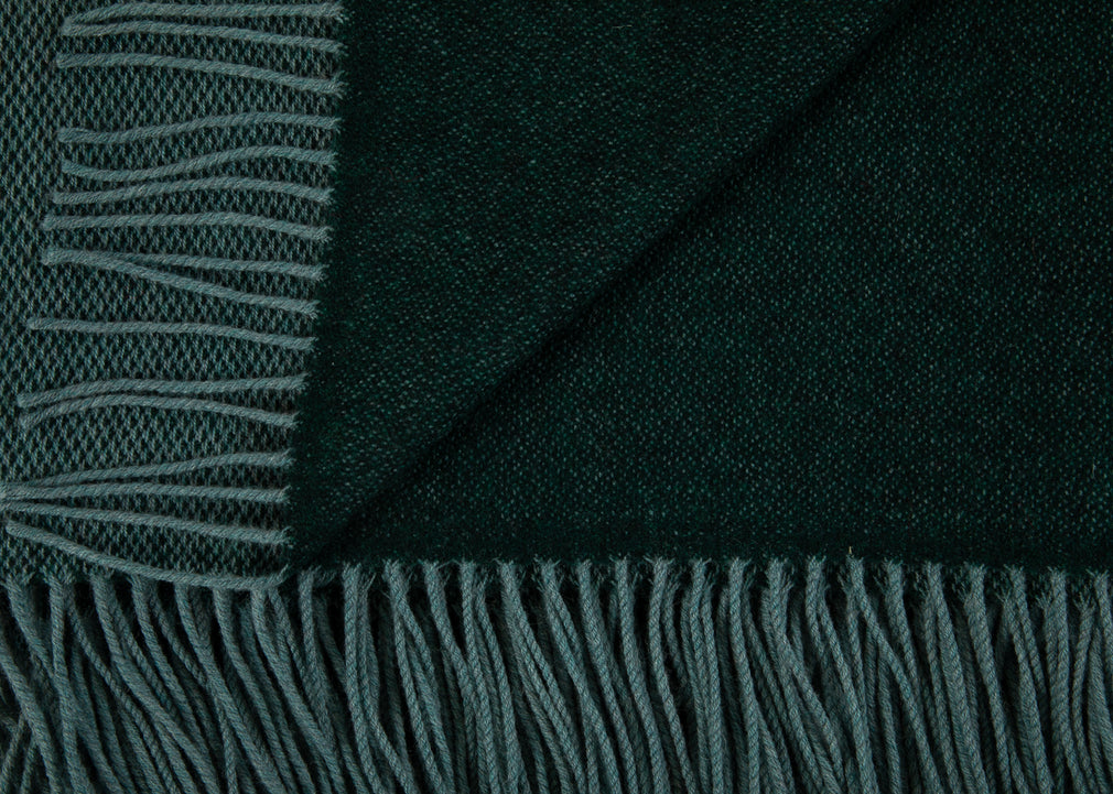 Two Tone Merino Throw Forest