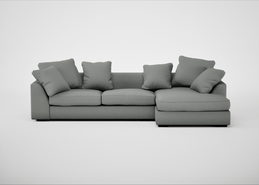 Cumulus Right Hand Facing Corner Sofa Boucle Steel