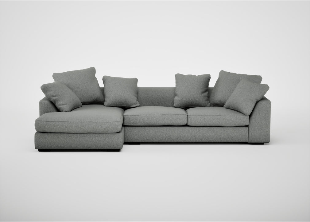 Cumulus Left Hand Facing Corner Sofa Boucle Steel