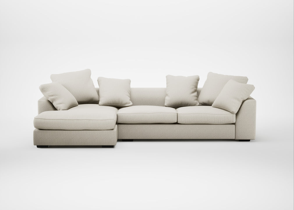 Cumulus Left Hand Facing Corner Sofa Chunky Boucle Ecru