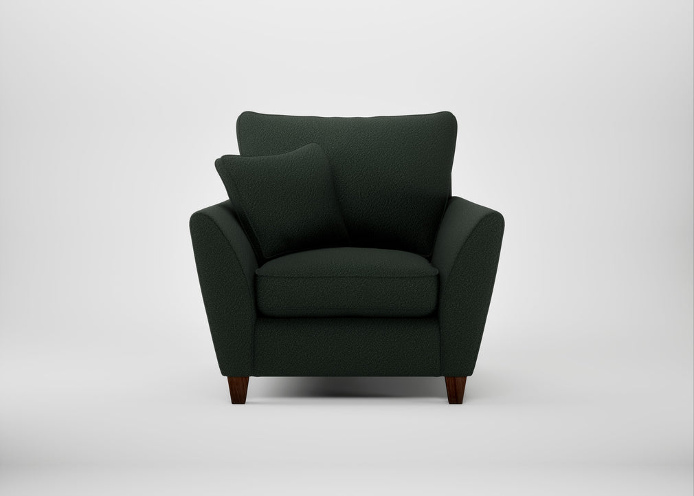 Torino Armchair Boucle Fern / Walnut Stained