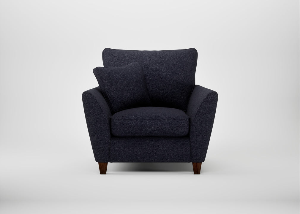 Torino Armchair Boucle Indigo / Walnut Stained