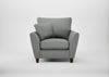 Torino Armchair Boucle Steel / Walnut Stained