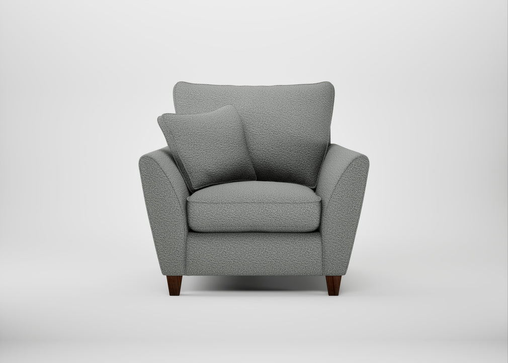 Torino Armchair Boucle Steel / Walnut Stained