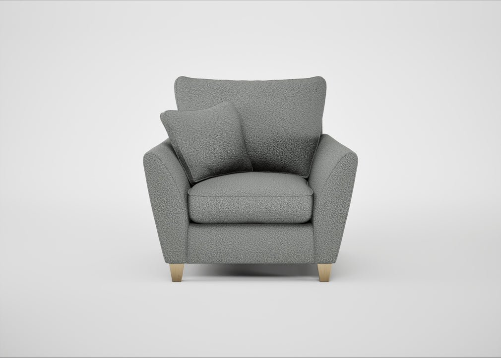 Torino Armchair Boucle Steel / Natural