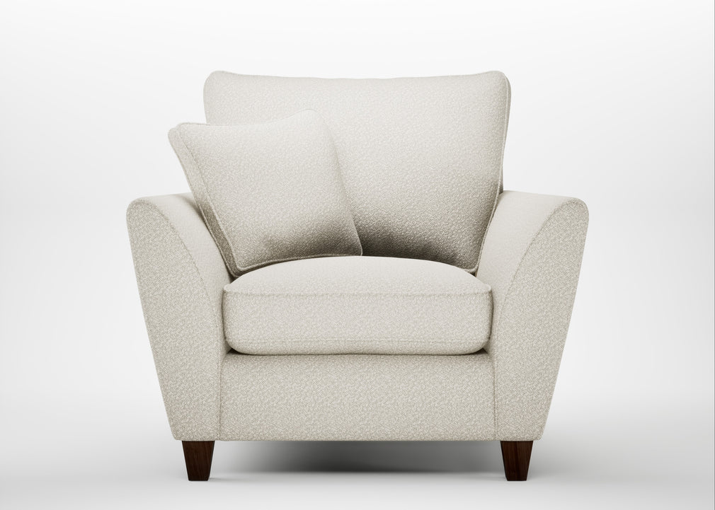 Torino Armchair Chunky Boucle Ecru / Walnut Stained