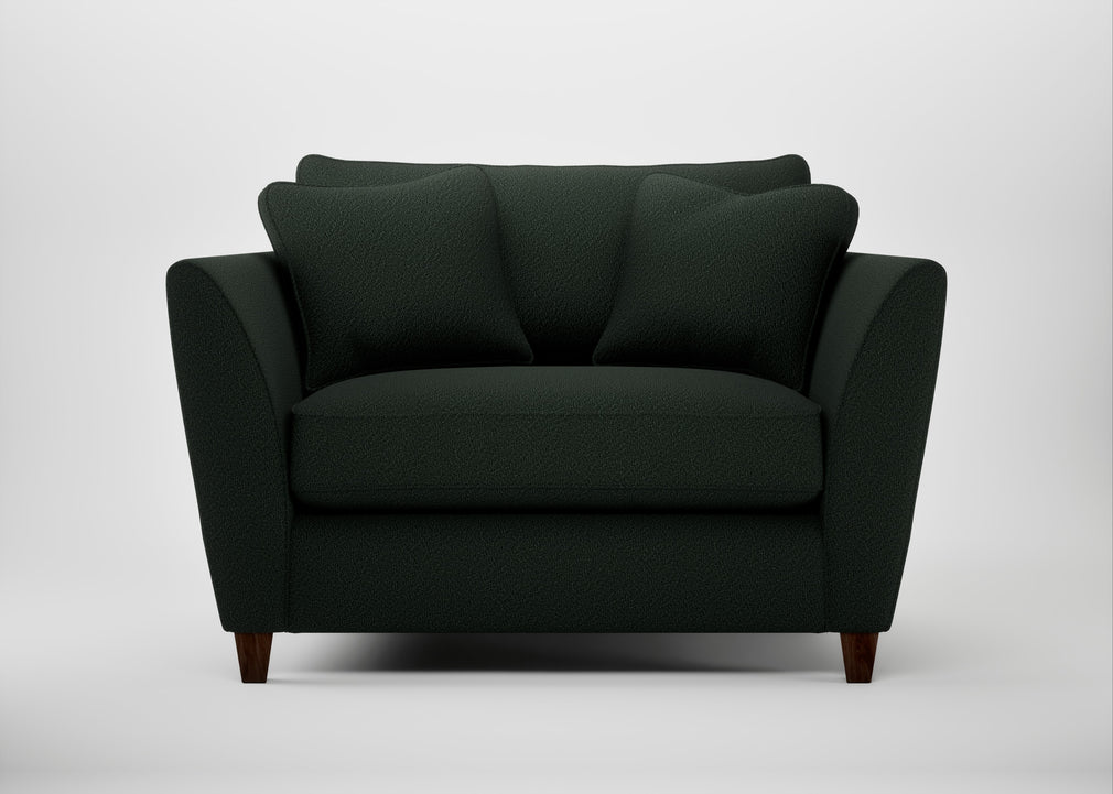 Torino Loveseat Boucle Fern / Walnut Stained