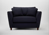 Torino Loveseat Boucle Indigo / Walnut Stained