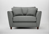 Torino Loveseat Boucle Steel / Walnut Stained