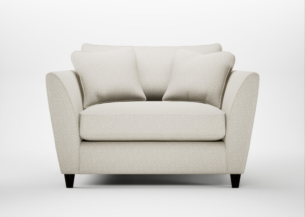 Torino Loveseat Chunky Boucle Ecru / Black