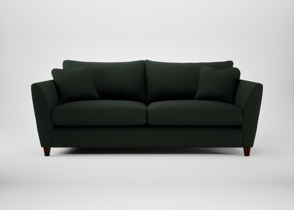 Torino 4 Seater Sofa Boucle Fern / Walnut Stained