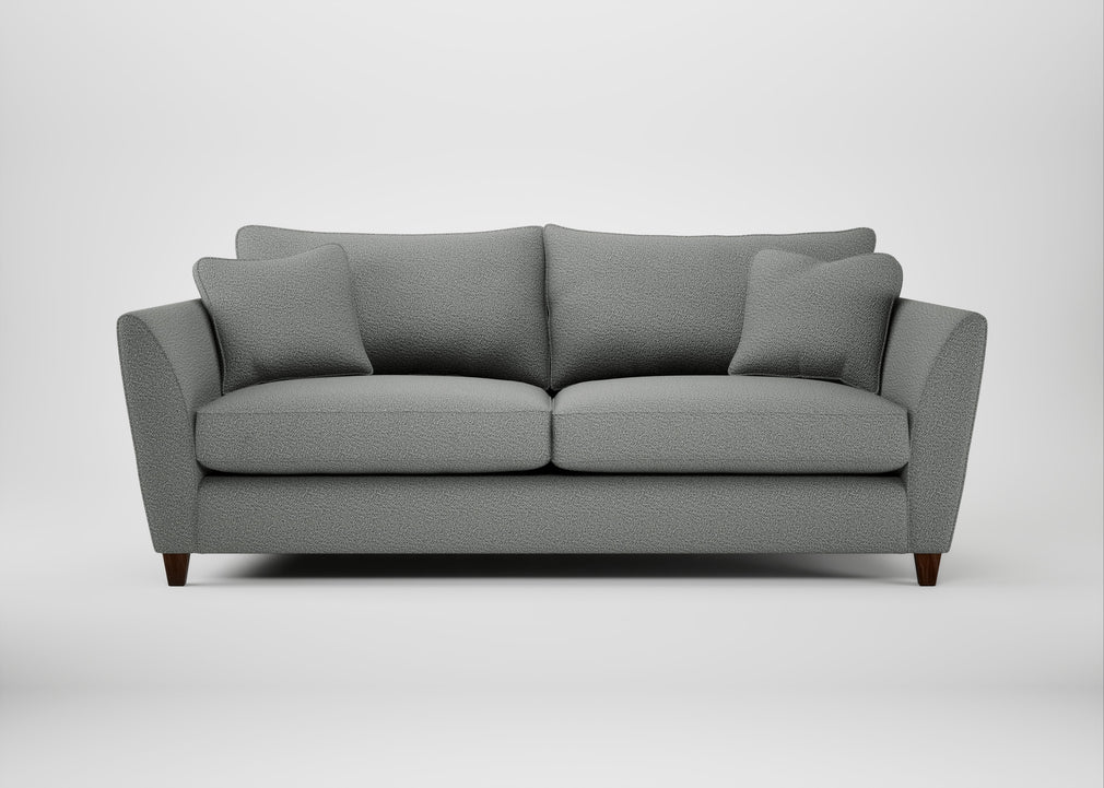 Torino 4 Seater Sofa Boucle Steel / Walnut Stained
