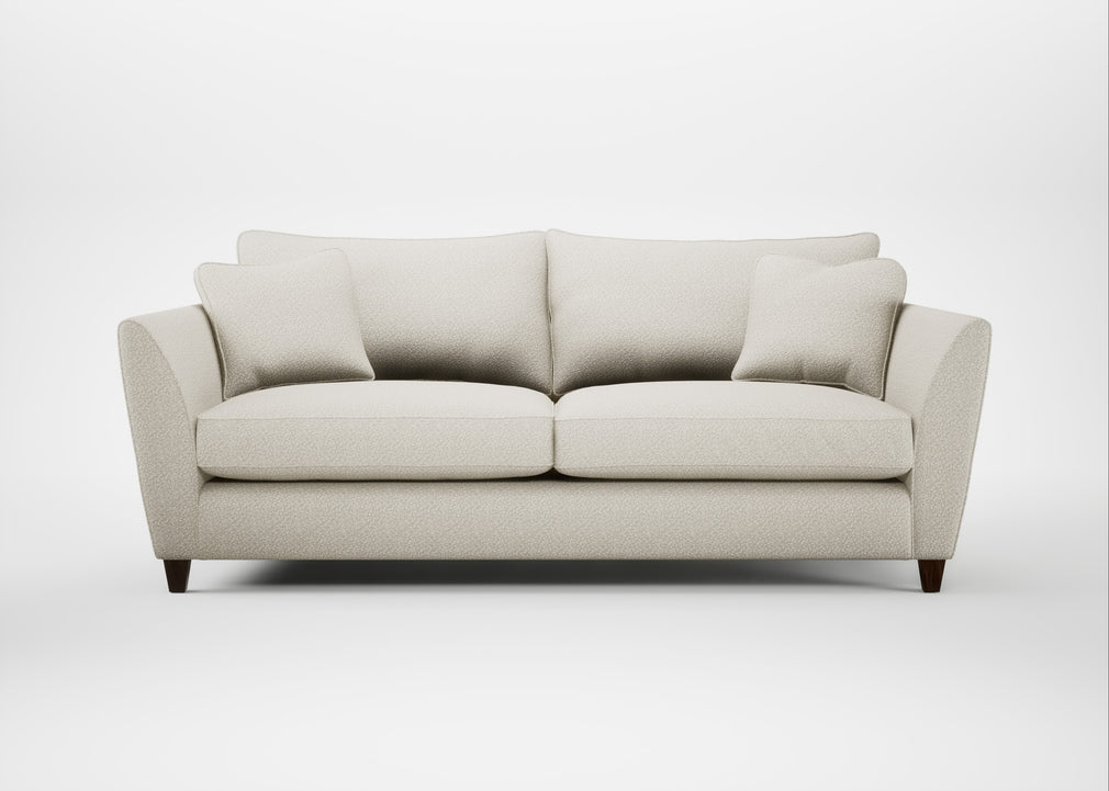 Torino 4 Seater Sofa Chunky Boucle Ecru / Walnut Stained