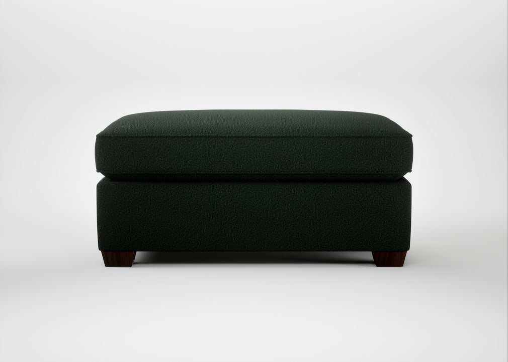 Torino Footstool Boucle Fern / Walnut Stained