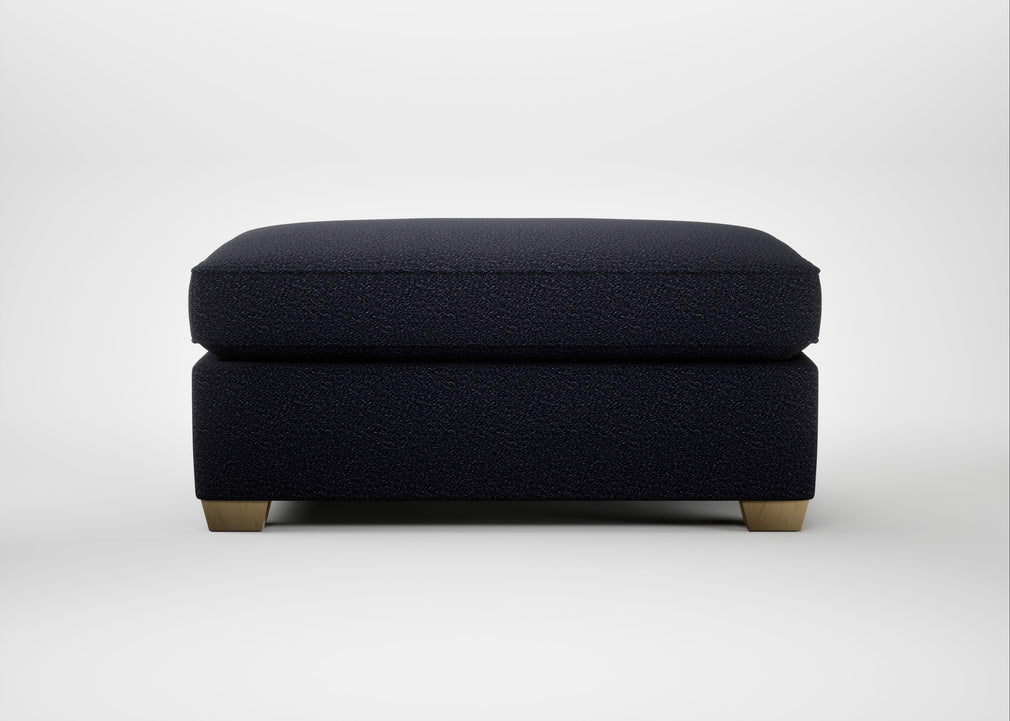 Torino Footstool Boucle Indigo / Natural