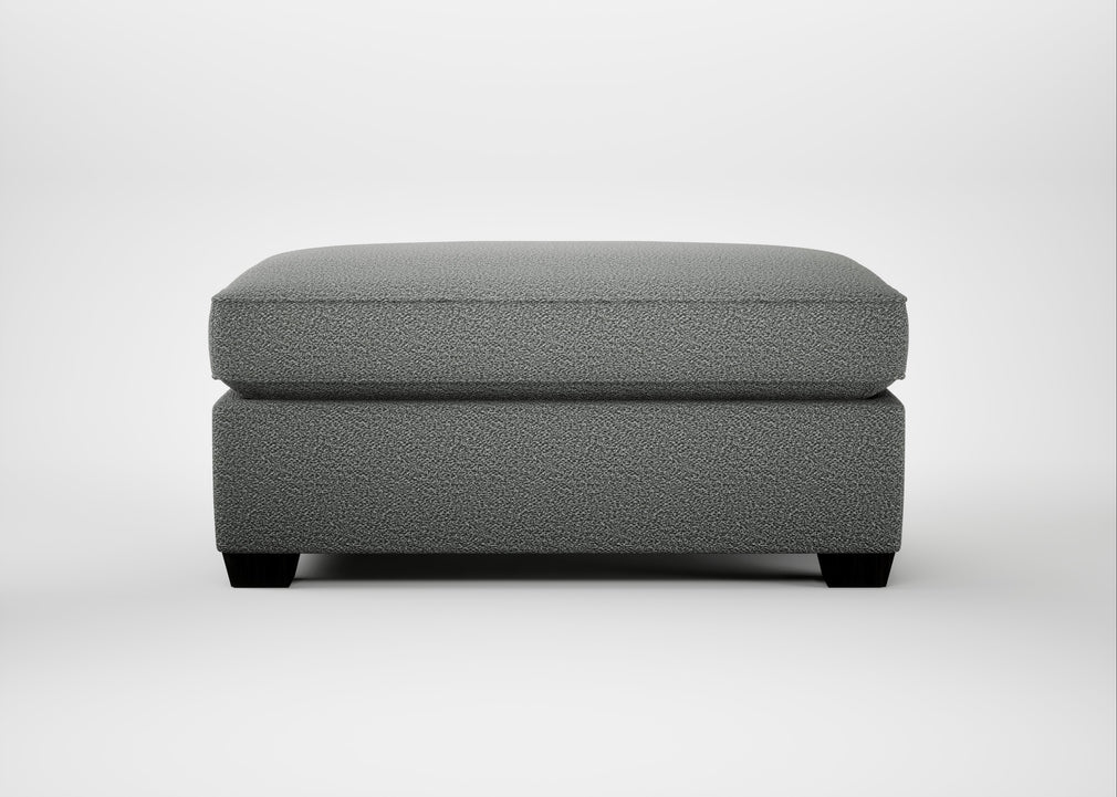 Torino Footstool Boucle Steel / Black